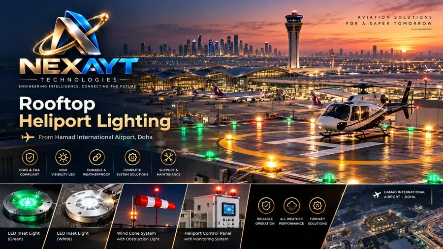 Rooftop heliport lighting