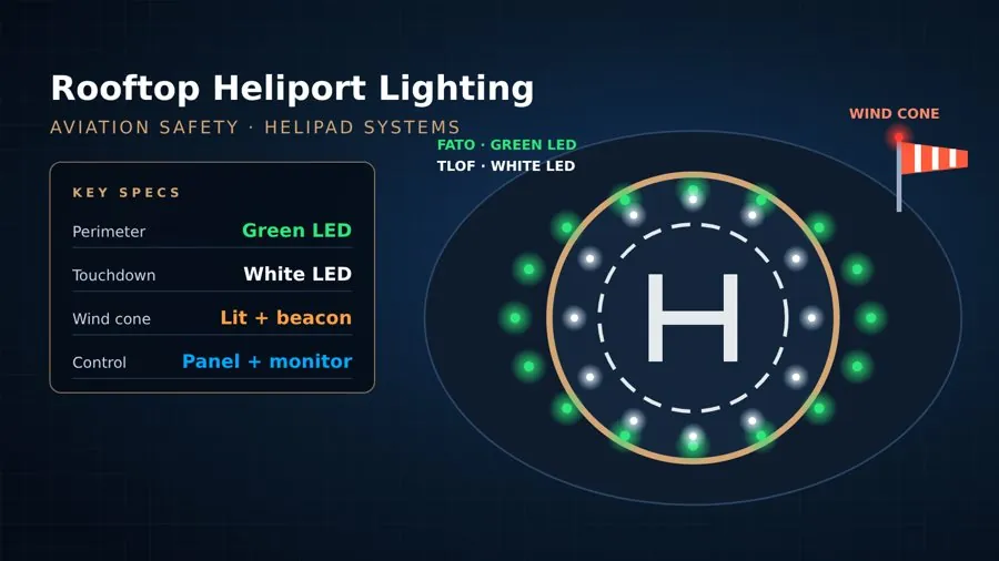 Rooftop Heliport Lighting – NEXAYT Qatar