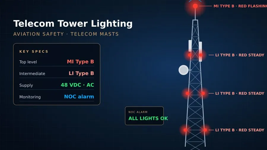 Obstruction Lighting for Telecom Towers – NEXAYT Qatar